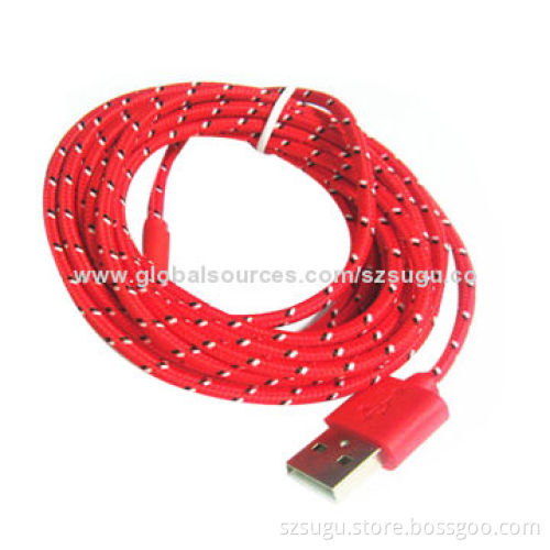 New design colorful round braided data cable for iPhoneNew